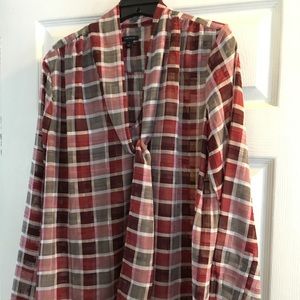 Ann Taylor plaid blouse